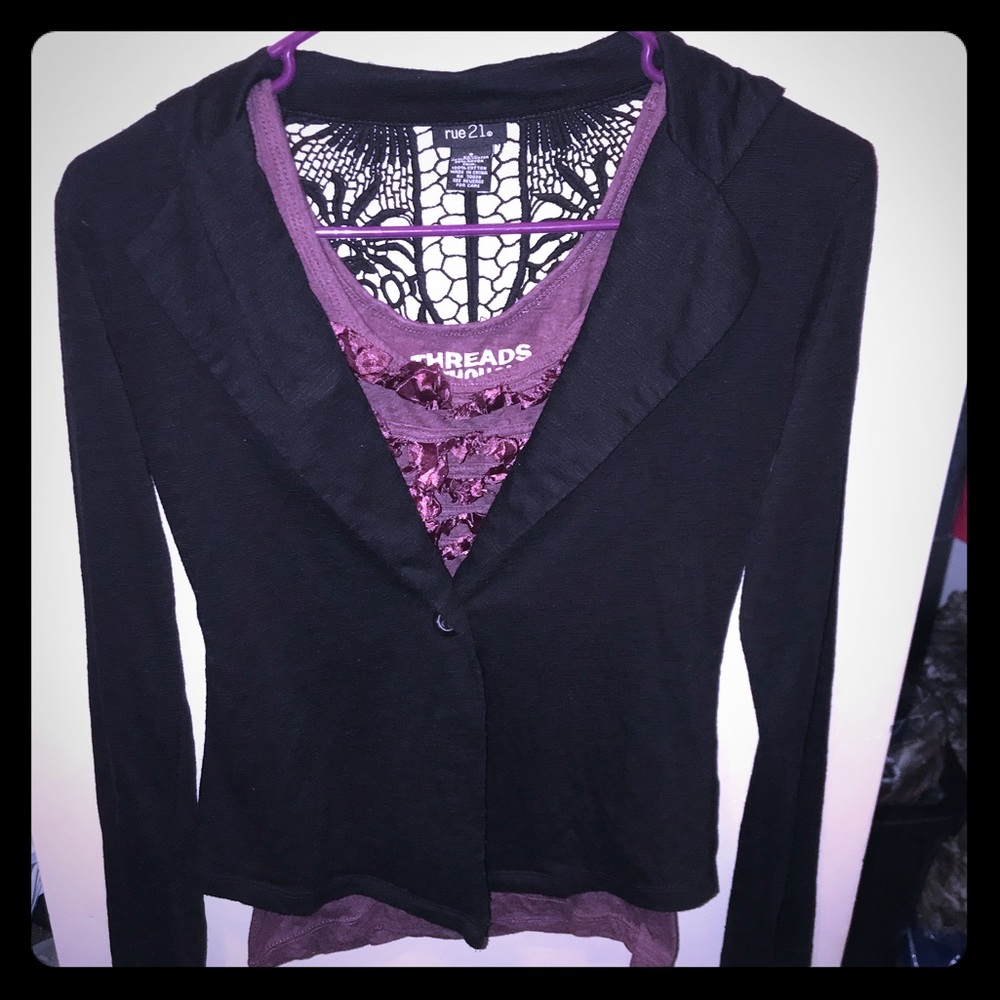 Black cropped cardigan